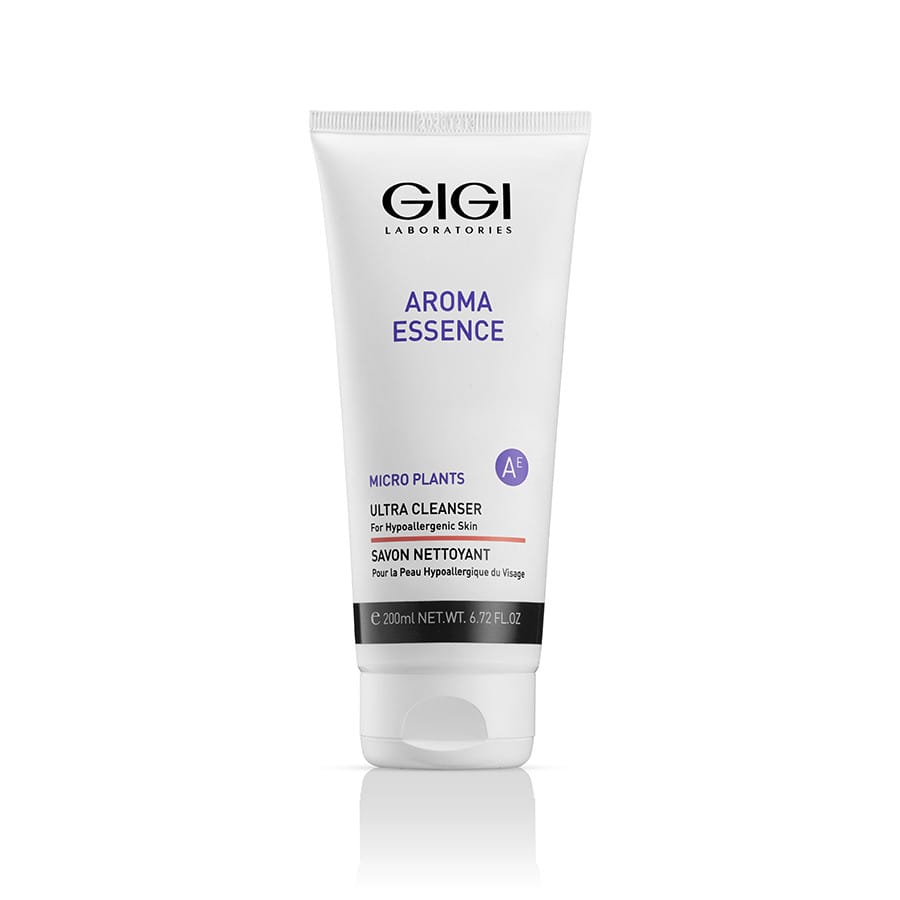 GIGI Aroma Essence Micro Plants Ultra Cleanser, puhastusvahend hüpoallergeense naha jaoks, õrn näopesugeel GIGI, puhastusvahend tundlikule nahale, meigieemaldus ja puhastus, pehme näopuhastusgeel, professionaalne GIGI puhastus, igapäevane õrn puhastus, hüpoallergeenne näopesu, rahustav puhastusvahend nahale