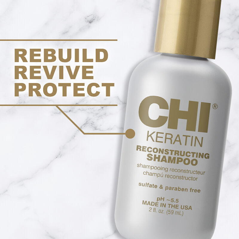 CHI Keratin Shampoo puhastab õrnalt ja taastab kahjustatud juukseid