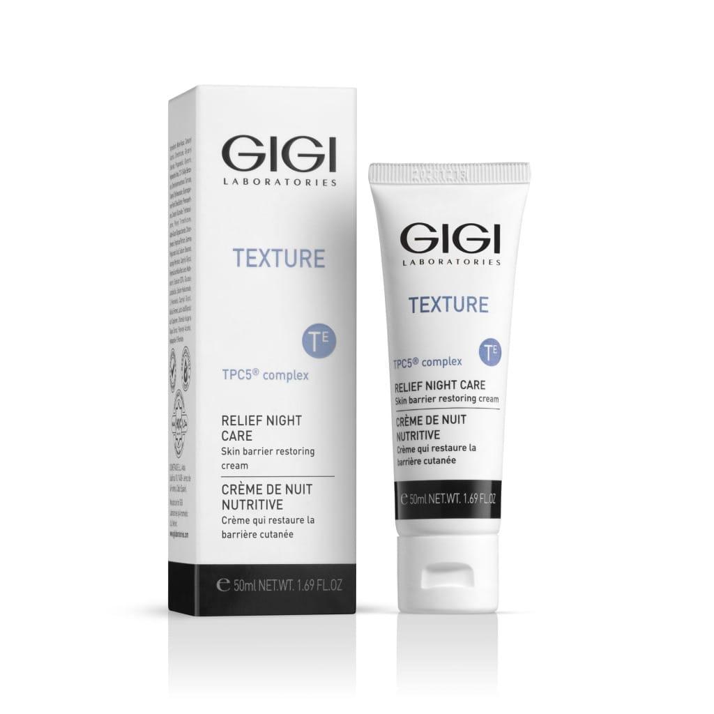 GIGI Texture Relief Night Care Cream, GIGI öökreem, taastav öökreem, niisutav öökreem, öökreem tundlikule nahale, punetust vähendav kreem GIGI, naha taastav öökreem, GIGI ööhooldus, vananemisvastane öökreem, toitev öökreem, professionaalne näokreem GIGI