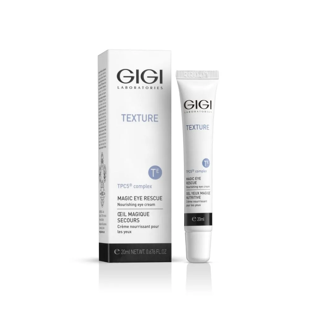 GIGI Texture Magic Eye Rescue Cream, GIGI eye cream, anti-wrinkle eye cream, moisturizing eye cream, anti-aging eye cream, cream for dark circles under eyes, cream for puffiness and swelling, professional eye care cream, nourishing eye cream, cream for sensitive eye area, GIGI rejuvenating eye cream