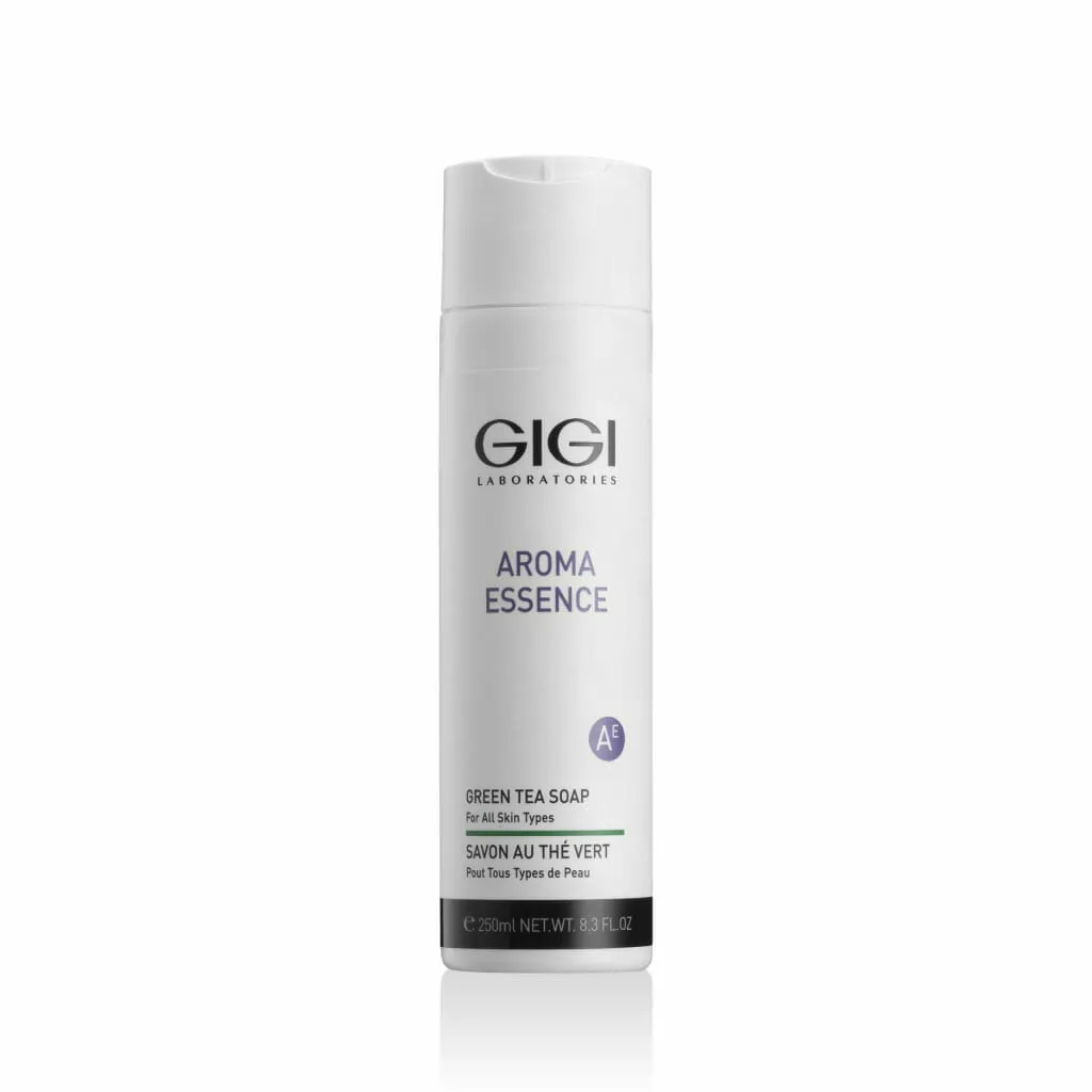 GIGI Aroma Essence Vedelseep rohelise teega, vedelseep kõikidele nahatüüpidele, näoseep rohelise teega, igapäevane näopesu, värskendav GIGI vedelseep, antioksüdantne näoseep, õrn puhastav vedelseep, professionaalne GIGI seep, nahahooldus rohelise tee ekstraktiga