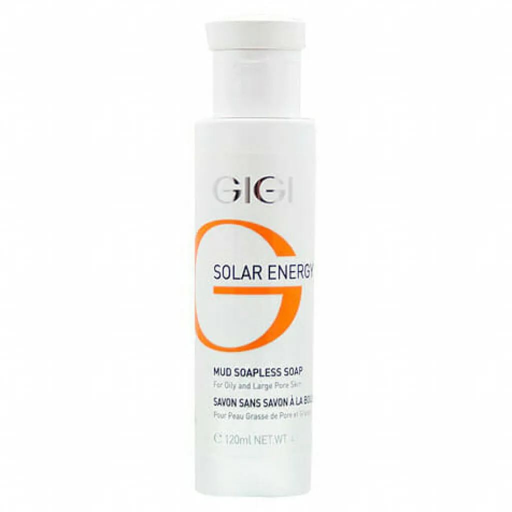 GIGI Solar Energy Mud Soapless Soap, GIGI soapless soap, mud soap for face, cleansing soap-free product, soap for oily skin, GIGI face wash, gentle skin cleansing, professional GIGI cleanser, soap for problem skin, mud facial cleanser, soap-free cleansing gel