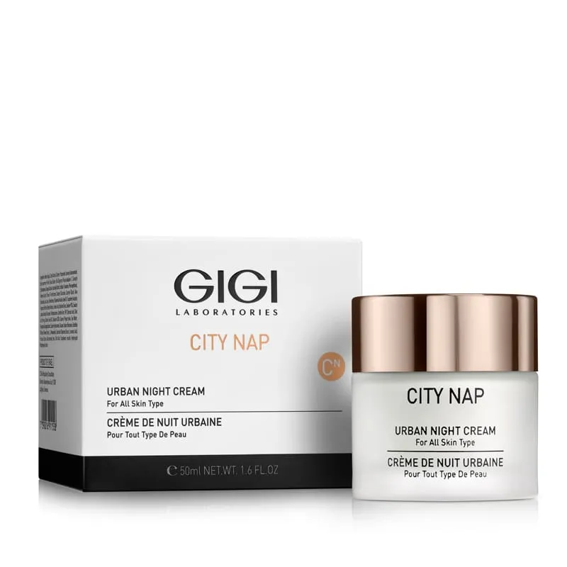 GIGI City NAP Urban Night Cream, ночной крем GIGI, крем для лица на ночь 50 мл, антивозрастной ночной уход, ночной крем для кожи лица, крем для восстановления кожи ночью, питательный ночной крем GIGI, профессиональная косметика для лица, крем против морщин, уход за кожей в условиях города