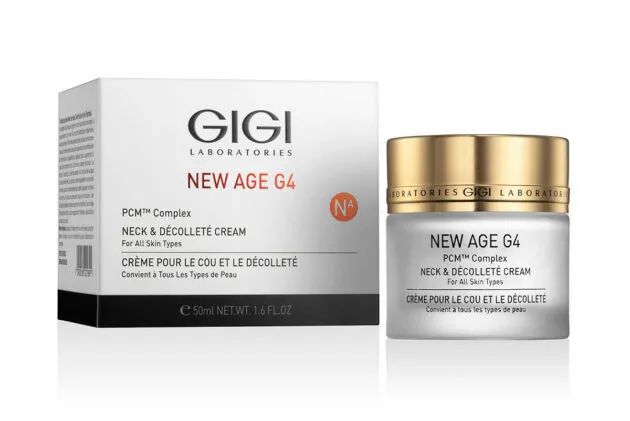 GIGI New Age G4 Neck & Décolleté Cream, GIGI neck and décolletage cream 50 ml, anti-aging neck cream, firming décolleté cream, wrinkle reduction cream, nourishing neck cream, professional GIGI skincare, lifting cream for neck and chest, GIGI anti-aging cream, skin tightening cream