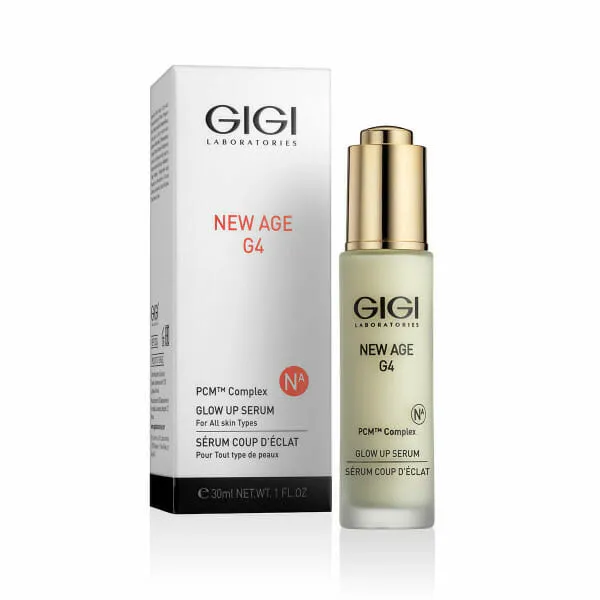 GIGI New Age G4 Glow Up Serum, сыворотка для лица GIGI, антивозрастная сыворотка 30 мл, омолаживающая сыворотка для кожи, сыворотка для сияния кожи, сыворотка от морщин GIGI, увлажняющая сыворотка для лица, сыворотка для упругости кожи, профессиональная косметика GIGI, сыворотка для всех типов кожи