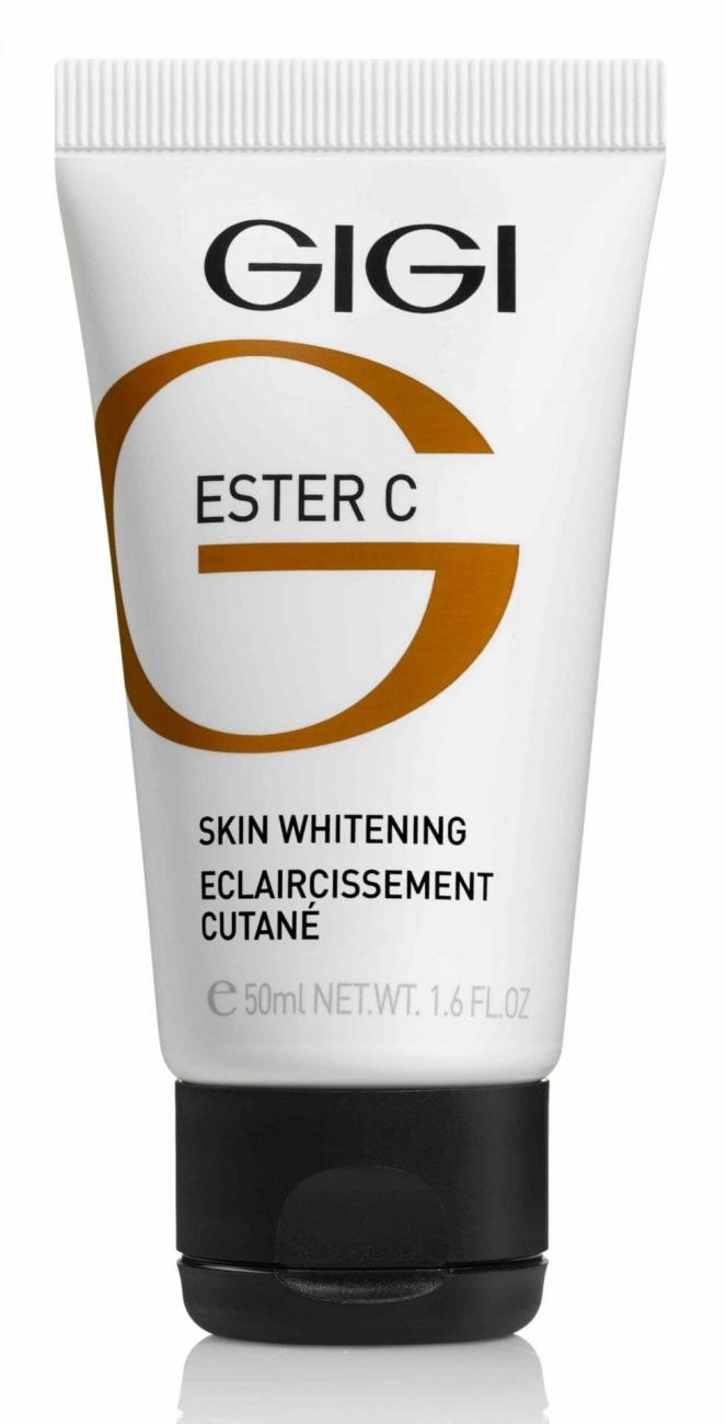 GIGI Ester C Skin Whitening Cream, осветляющий крем для лица, крем для выравнивания тона кожи, крем против пигментации GIGI, крем с витамином C для лица, отбеливающий крем 50 мл, профессиональная косметика GIGI, крем от пигментных пятен, уход за тусклой кожей, крем для сияния и ровного тона