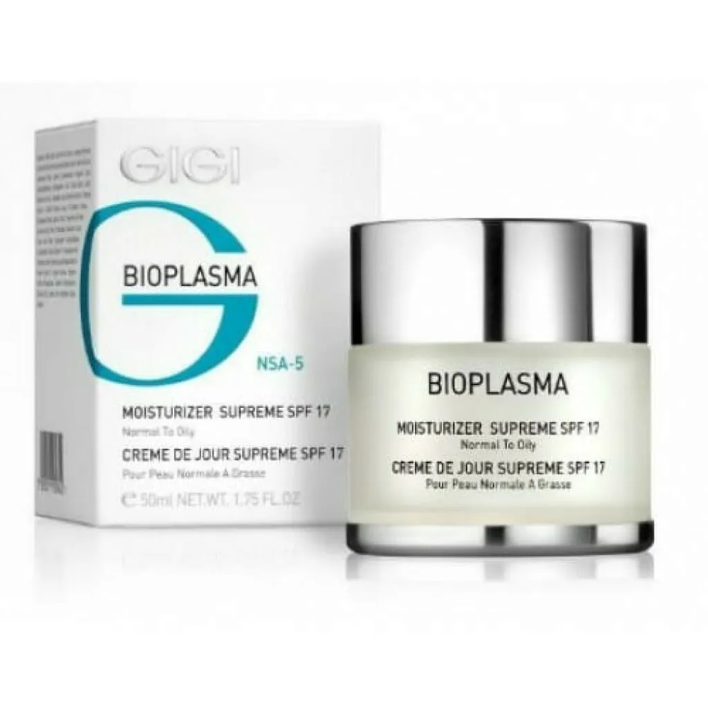 GIGI Bioplasma Moisturizing Cream SPF-20, GIGI face moisturizer, cream for normal and oily skin, day cream with SPF20, professional GIGI skincare, moisturizer with sun protection, face cream for oily skin, hydrating day cream, anti-aging moisturizer, daily skincare with SPF