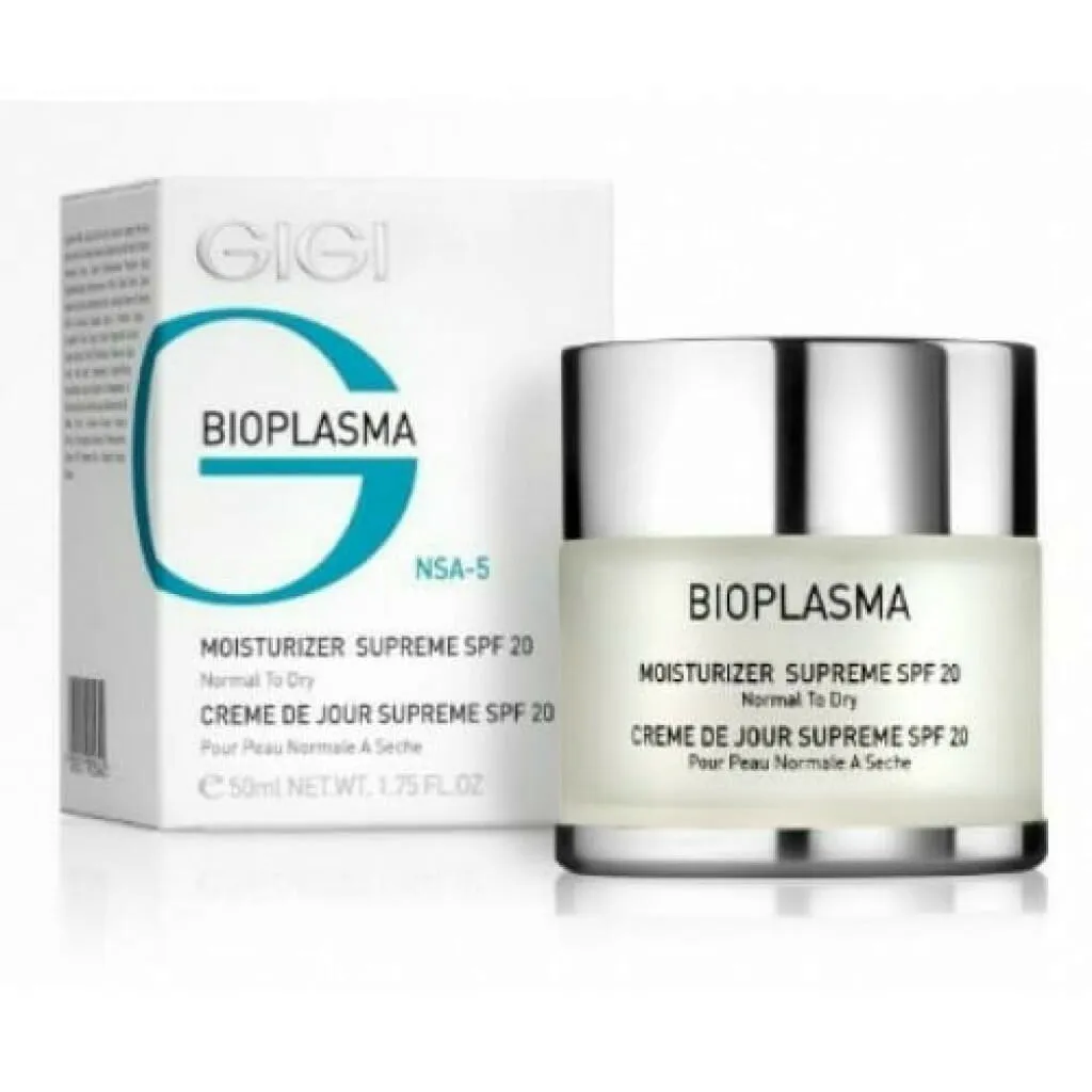 GIGI Bioplasma Moisturizing Cream SPF-20, face moisturizer with SPF 20, day cream for normal and dry skin, GIGI moisturizing cream SPF20, anti-aging day cream, professional GIGI cosmetics, hydrating face cream, daily moisturizer with sun protection, GIGI Bioplasma cream 50 ml