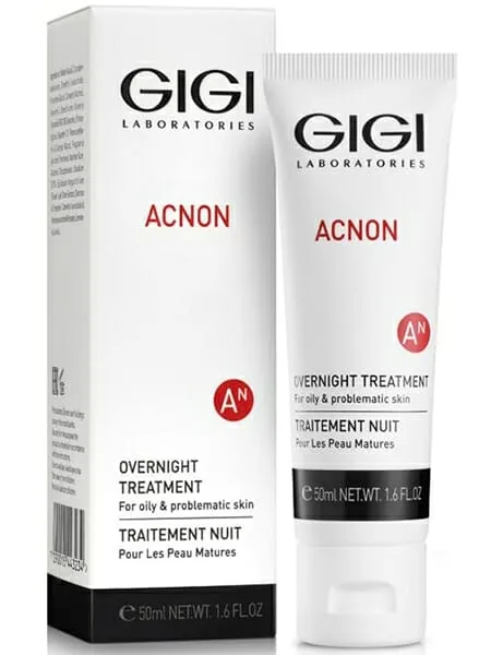 GIGI ACNON Overnight Treatment, ACNON night cream, overnight acne treatment, night care for problem skin, anti-inflammatory cream GIGI, pimple treatment night cream, night cream for oily skin, professional GIGI ACNON treatment, overnight skincare for face, night skin repair cream, breakout control night cream