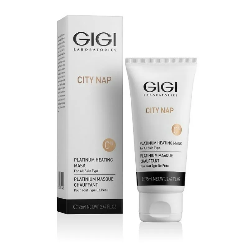 GIGI City NAP Platinum Heating Mask, разогревающая маска для лица, термо-маска GIGI, платиновая маска для кожи, маска для глубокого очищения, маска с разогревающим эффектом, антивозрастная маска GIGI, маска для сияния кожи, профессиональная косметика GIGI, уход за кожей лица 75 мл