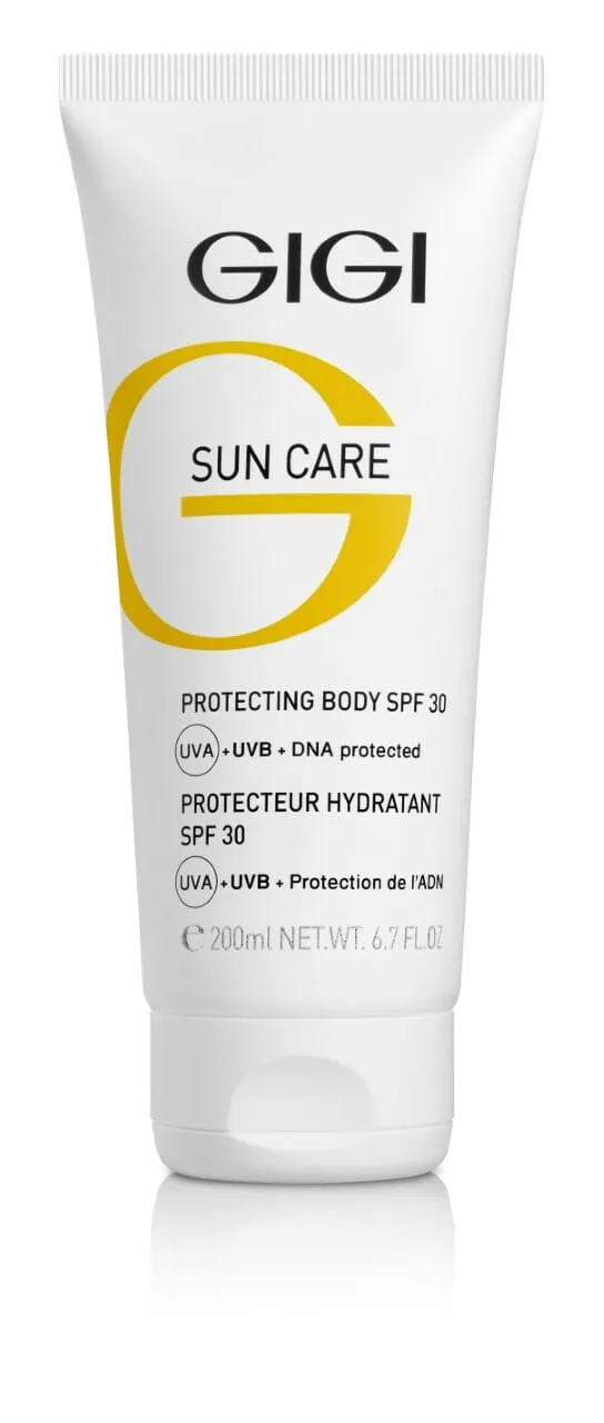 GIGI Sun Care Protecting Body SPF30, sunscreen body cream, body cream SPF 30, moisturizing body cream with SPF, sunburn protection cream SPF30, professional GIGI cosmetics, protective body cream with SPF, body lotion with SPF 30, body skincare with SPF protection, anti-photoaging body cream