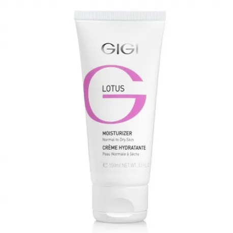 GIGI Lotus Moisturizer, увлажняющий крем GIGI для нормальной и сухой кожи, крем для лица 100 мл, дневной крем GIGI, крем для сухой кожи, питательный крем для лица, антивозрастной увлажняющий крем, профессиональная косметика GIGI, уход за сухой кожей, крем с экстрактом лотоса