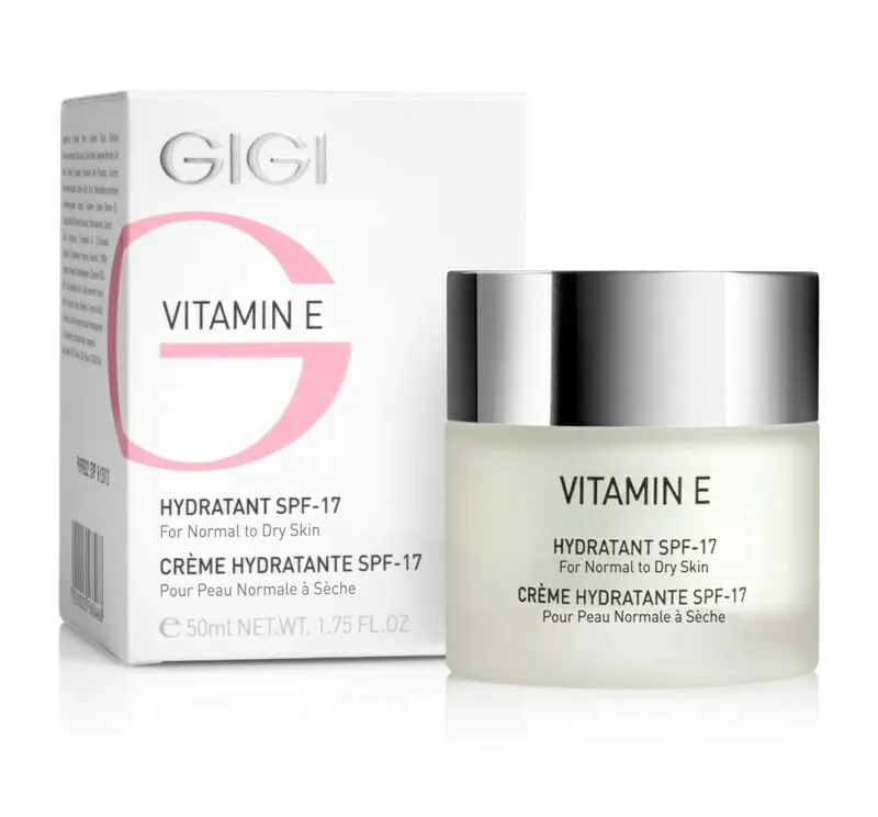 GIGI Vitamin E Hydratant SPF-20, moisturizing cream for normal to dry skin, day cream with SPF20, face cream with vitamin E, protective cream for dry skin, hydrating cream with sun protection, cream against skin dryness, professional GIGI cream SPF20, daily skincare cream, anti-aging moisturizing cream
