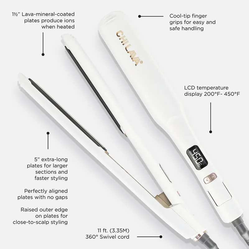 5” extra-long plates for larger sections and faster styling
