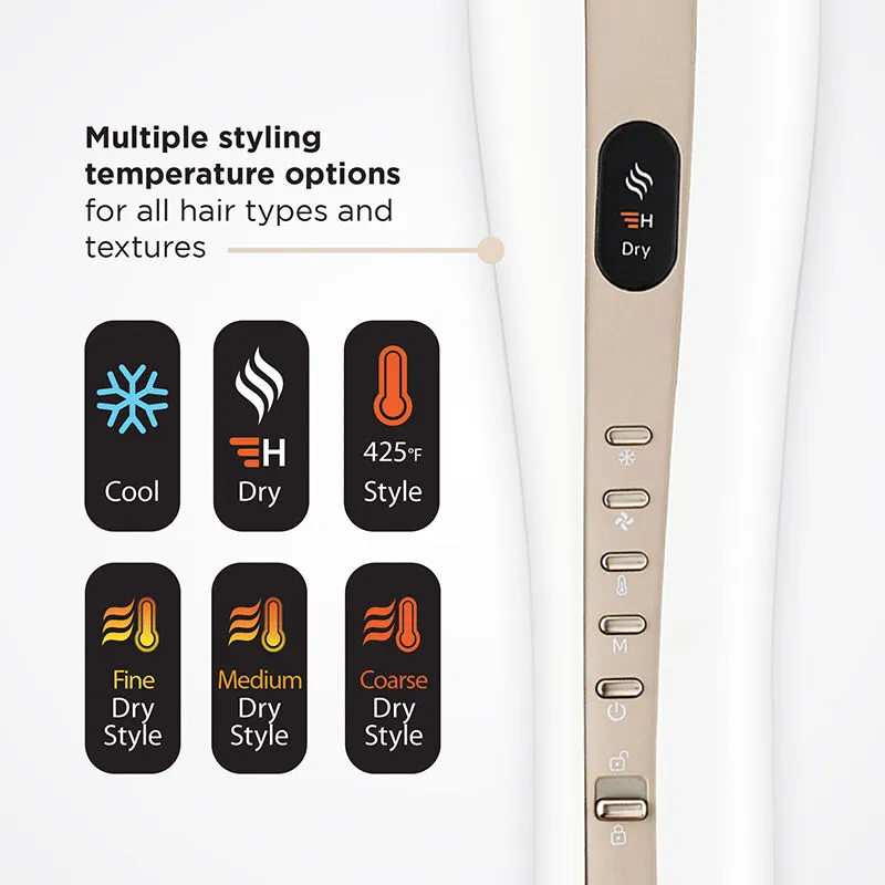 3-in-1 Functionality: Curl, straighten, and dry with one tool