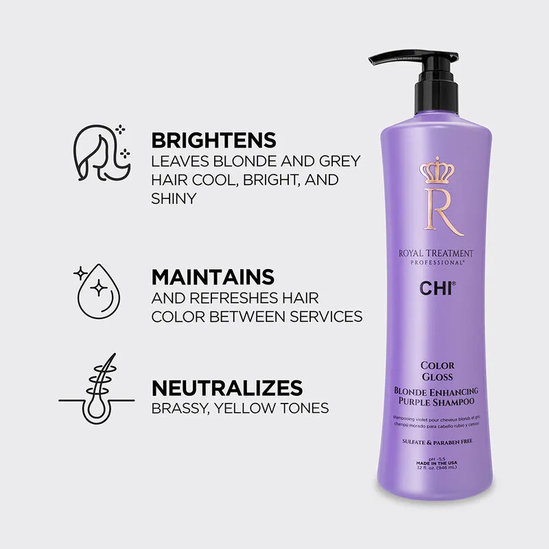 It cleanses hair and deposits violet pigments to neutralize and eliminate unwanted brassy, yellow tones in blonde and grey hair