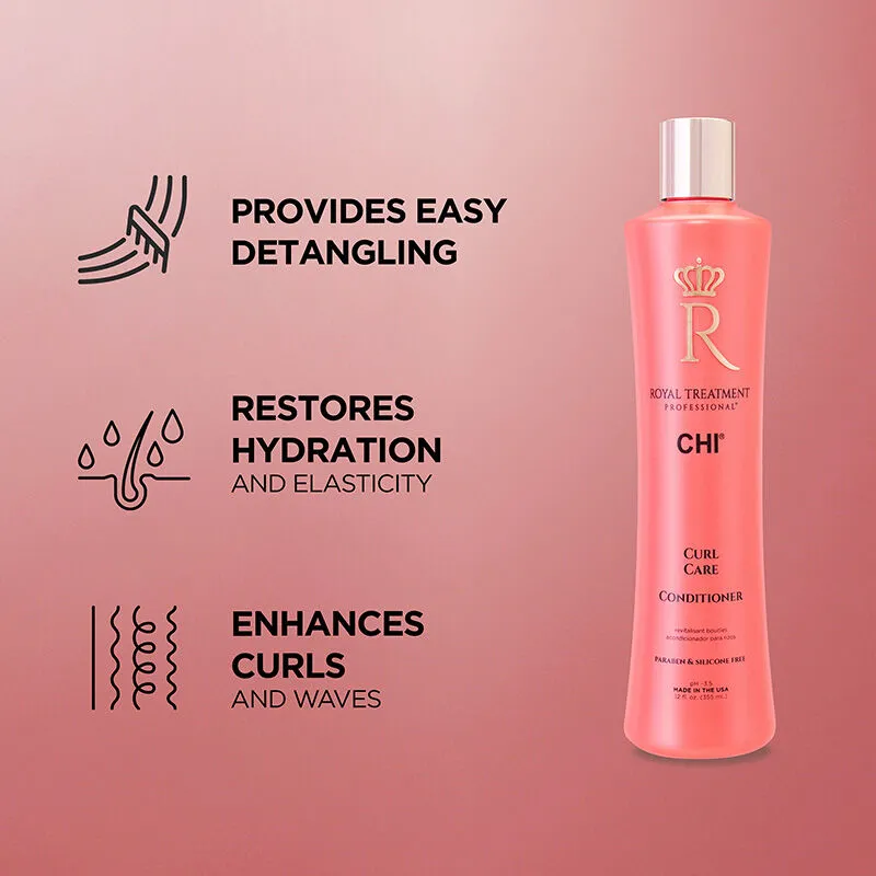 Nourishing conditioner restores hydration and elasticity to curly and wavy hair. 