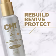 SERUM FOR SMOOTH HAIR: This thermally activated smoothing treatment combines with the heat of a styling iron to smooth the hair cuticle