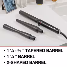 VERSATILE HAIR WAND: This interchangeable wand set offers a range of barrel sizes, allowing you to customize your curls to suit any occasion or mood - the possibilities are endless - from casual everyday looks to glamorous evening styles.