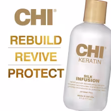 CHI’s Keratin products protect against heat damage, which means you can use your flat iron or curling iron