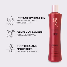 For all hair types, this shampoo gently cleanses and adds instant hydration to revive dry