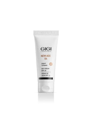 GIGI New Age G4 Day Cream SPF20 15 ml, GIGI day cream mini, anti-aging day cream, hydrating face cream with SPF20, daily face moisturizer, wrinkle reduction cream, professional GIGI skincare, sun protection day cream, skin firming cream, travel size day cream