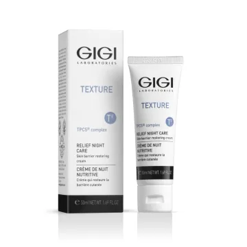 GIGI Texture Relief Night Care Cream, GIGI night cream, restorative night cream, moisturizing night cream, night cream for sensitive skin, anti-redness cream GIGI, night skin repair cream, night care by GIGI, anti-aging night cream, nourishing night cream, professional face cream GIGI