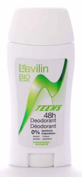 Hlavin Lavilin Teens Stick Deodorant 60 ml, deodorant for teenagers, teen deodorant stick 48h, aluminum free deodorant for teens, alcohol free deodorant, paraben free deodorant, natural deodorant for teenagers, hypoallergenic deodorant, safe deodorant for kids and teens, Hlavin Israeli cosmetics