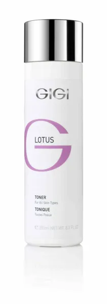 GIGI Lotus Beauty Toonikum 250 ml, GIGI näotoonik, niisutav toonik, lootose ekstraktiga toonik, värskendav näovesi, toonik kõikidele nahatüüpidele, näo puhastav toonik, professionaalne GIGI kosmeetika, naha tasakaalustav toonik, näohooldus lootosega