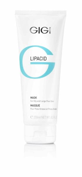 GIGI Lipacid Mask rasusele nahale suurte pooridega, GIGI näomask 75 ml, savimask rasusele nahale, poore ahendav mask, sügavpuhastav näomask, aknevastane mask, rasuse naha hooldus, matt efektiga näomask, professionaalne GIGI kosmeetika, naha tasakaalustav mask