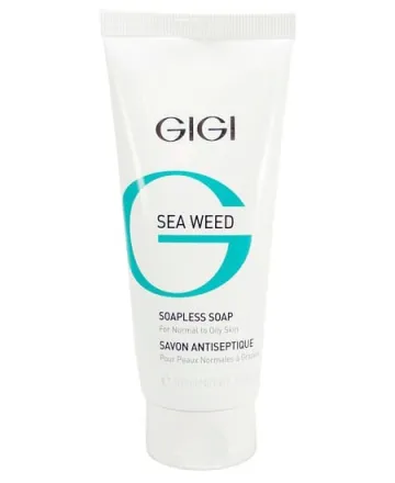 GIGI Sea Weed Soapless Soap, мыло без мыла с морскими водорослями, средство для умывания GIGI, очищающий гель для нормальной и жирной кожи, деликатное очищение кожи лица, профессиональное средство GIGI, умывалка с морскими минералами, средство против жирного блеска, мягкое средство для умывания без мыла, уход за жирной кожей