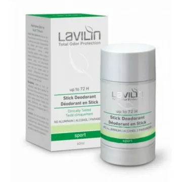 Hlavin Lavilin TOP Sport Stick Deodorant 72h 60 ml, sports deodorant stick, aluminum free deodorant, alcohol free deodorant, paraben free deodorant, natural deodorant for athletes, hypoallergenic deodorant, long-lasting deodorant 72 hours, Israeli cosmetics Hlavin, 3-day odor protection deodorant