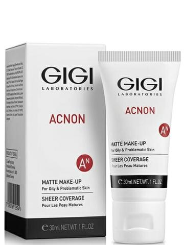 GIGI ACNON Matte Make-Up, матирующий крем ACNON, тональный крем для проблемной кожи, матирующий тональный крем GIGI, крем против жирного блеска, средство для выравнивания тона кожи, тональный крем от прыщей, лёгкий тональный крем для жирной кожи, профессиональная косметика GIGI ACNON, макияж и уход в одном