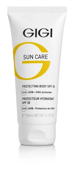 GIGI Sun Care Protecting Body SPF30, sunscreen body cream, body cream SPF 30, moisturizing body cream with SPF, sunburn protection cream SPF30, professional GIGI cosmetics, protective body cream with SPF, body lotion with SPF 30, body skincare with SPF protection, anti-photoaging body cream