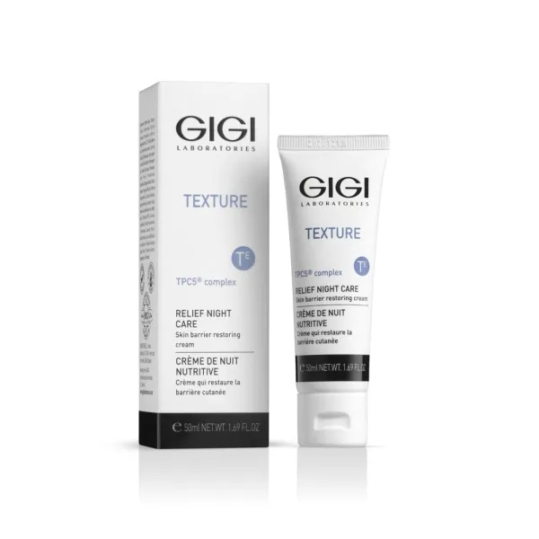 GIGI Texture Relief Night Care Cream, GIGI night cream, restorative night cream, moisturizing night cream, night cream for sensitive skin, anti-redness cream GIGI, night skin repair cream, night care by GIGI, anti-aging night cream, nourishing night cream, professional face cream GIGI