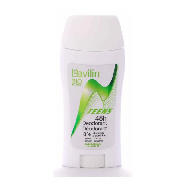 Hlavin Lavilin Teens Stick Deodorant 60 ml, deodorant for teenagers, teen deodorant stick 48h, aluminum free deodorant for teens, alcohol free deodorant, paraben free deodorant, natural deodorant for teenagers, hypoallergenic deodorant, safe deodorant for kids and teens, Hlavin Israeli cosmetics