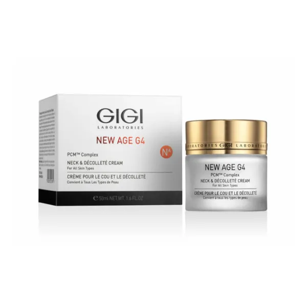 GIGI New Age G4 Neck & Décolleté Cream, GIGI neck and décolletage cream 50 ml, anti-aging neck cream, firming décolleté cream, wrinkle reduction cream, nourishing neck cream, professional GIGI skincare, lifting cream for neck and chest, GIGI anti-aging cream, skin tightening cream
