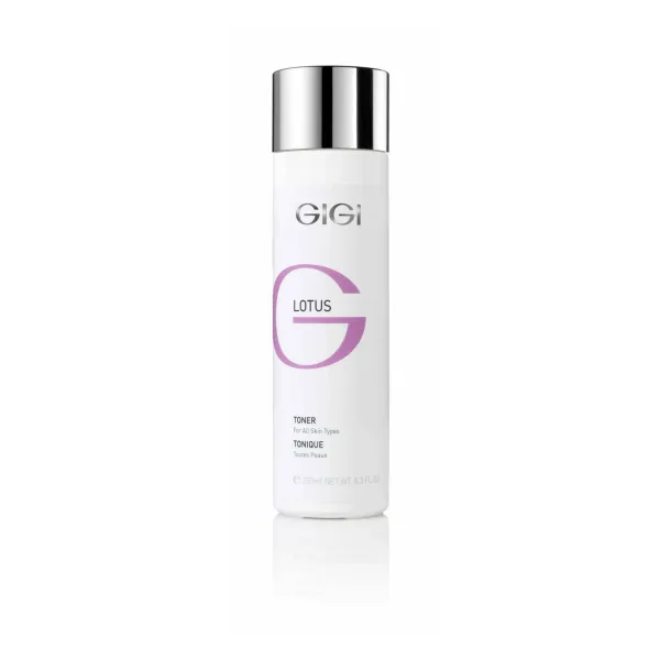 GIGI Lotus Beauty Toner, GIGI facial toner 250 ml, hydrating toner, lotus extract toner, refreshing face toner, toner for all skin types, face toner after cleansing, professional GIGI skincare, skin balancing toner, facial care with lotus