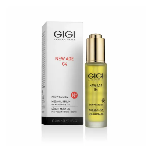 GIGI New Age G4 Mega Oil Serum, GIGI oil serum 30 ml, facial oil serum, nourishing face serum, anti-aging serum, hydrating serum with oils, wrinkle repair serum, GIGI professional skincare, rejuvenating face serum, skin glow serum