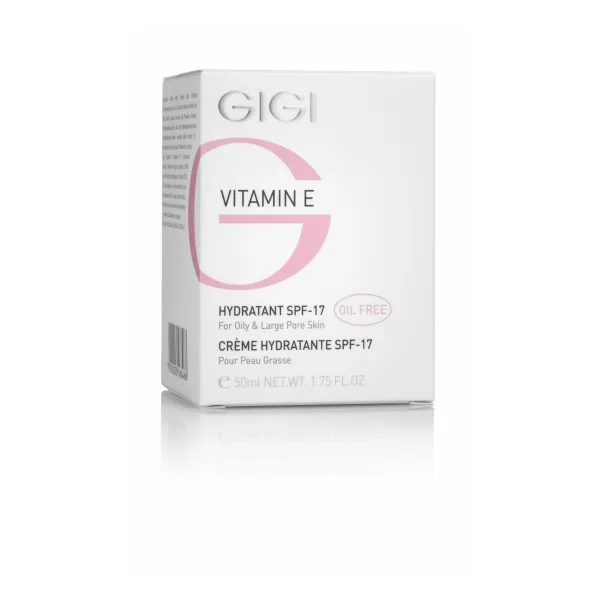 GIGI Vitamin E Moisturizer for Oily Skin SPF-20, moisturizing cream for oily skin with SPF20, vitamin E cream for oily skin, day cream with SPF20, lightweight moisturizer GIGI, face cream with sun protection, mattifying cream for oily skin, professional GIGI cream SPF20, anti-aging cream for oily skin, GIGI oily skin care