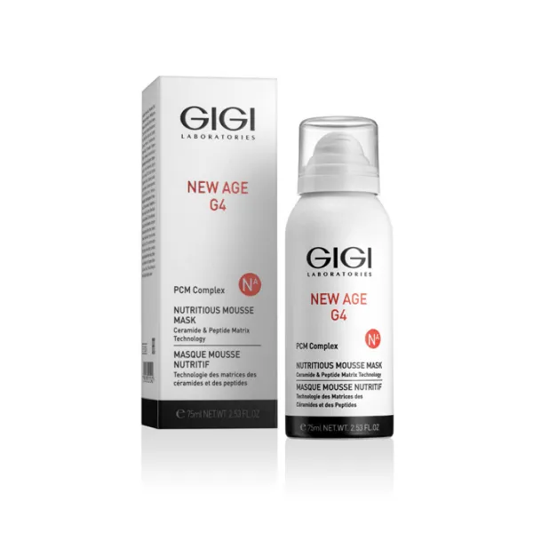 GIGI New Age G4 Nutritious Mousse Mask, nourishing mousse mask 75 ml, GIGI face mask, anti-aging mousse mask, hydrating face mask, skin firming mousse, brightening facial mask, professional GIGI skincare, mousse mask for dry skin, rejuvenating face mask