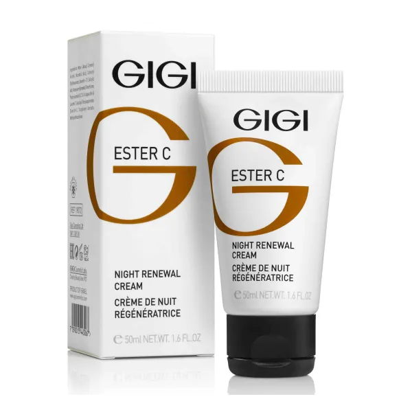 GIGI Ester C Night Renewal Cream, GIGI night cream, night cream with vitamin C, anti-aging night cream, skin renewal night cream, restorative night face cream, moisturizing night cream 50 ml, GIGI professional skincare, wrinkle repair cream, overnight facial treatment