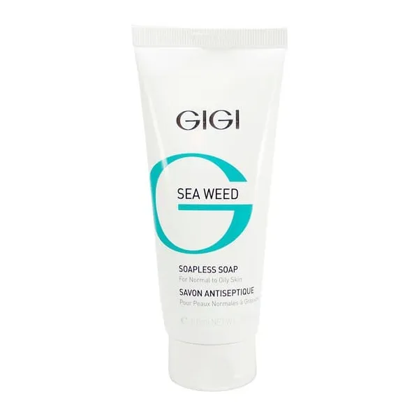 GIGI Sea Weed Soapless Soap, soapless soap with seaweed, GIGI face cleanser, cleansing gel for normal to oily skin, gentle facial cleansing, professional GIGI cleanser, facial wash with sea minerals, anti-shine cleanser, mild soap-free face wash, skincare for oily skin