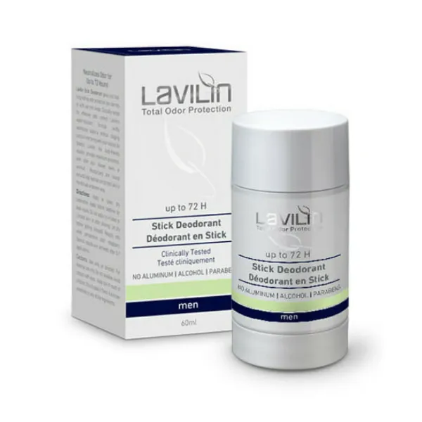 Hlavin Lavilin TOP Men’s Stick Deodorant 72h 60 ml, aluminum free men’s deodorant, alcohol free deodorant stick, paraben free deodorant for men, long-lasting deodorant 72 hours, natural men’s deodorant, hypoallergenic stick deodorant, professional Israeli cosmetics, safe men’s deodorant, 3-day odor protection deodorant