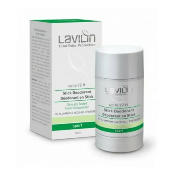 Hlavin Lavilin TOP Sport Stick Deodorant 72h 60 ml, sports deodorant stick, aluminum free deodorant, alcohol free deodorant, paraben free deodorant, natural deodorant for athletes, hypoallergenic deodorant, long-lasting deodorant 72 hours, Israeli cosmetics Hlavin, 3-day odor protection deodorant