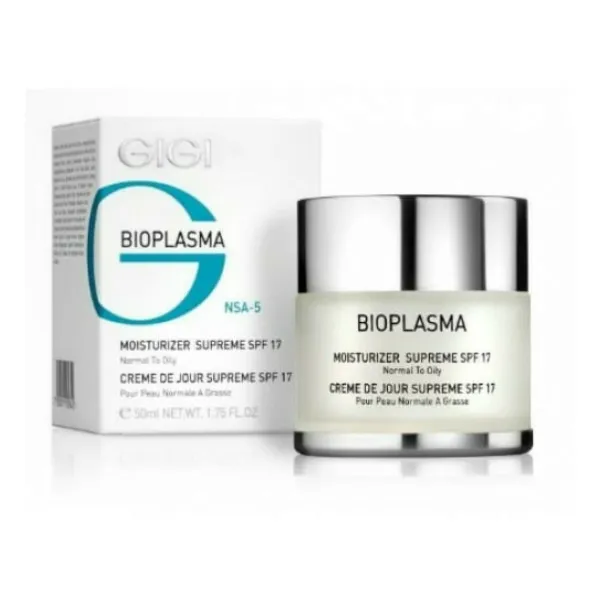 GIGI Bioplasma Moisturizing Cream SPF-20, GIGI face moisturizer, cream for normal and oily skin, day cream with SPF20, professional GIGI skincare, moisturizer with sun protection, face cream for oily skin, hydrating day cream, anti-aging moisturizer, daily skincare with SPF