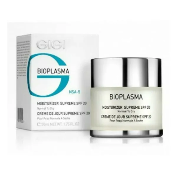 GIGI Bioplasma Moisturizing Cream SPF-20, face moisturizer with SPF 20, day cream for normal and dry skin, GIGI moisturizing cream SPF20, anti-aging day cream, professional GIGI cosmetics, hydrating face cream, daily moisturizer with sun protection, GIGI Bioplasma cream 50 ml
