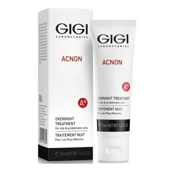 GIGI ACNON Overnight Treatment, ACNON night cream, overnight acne treatment, night care for problem skin, anti-inflammatory cream GIGI, pimple treatment night cream, night cream for oily skin, professional GIGI ACNON treatment, overnight skincare for face, night skin repair cream, breakout control night cream