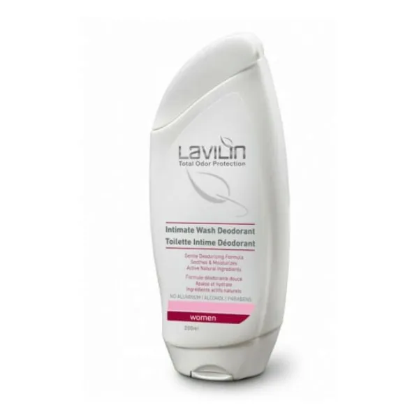 Hlavin Lavilin TOP Intimate Wash Deodorant 200 ml, intimate wash for women, feminine deodorant gel, intimate hygiene wash, gentle intimate care, paraben free intimate wash, hypoallergenic feminine wash, Israeli cosmetics Hlavin, refreshing intimate wash, safe intimate cleanser
