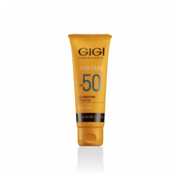 GIGI Sun Care Daily Moisture SPF 50, sunscreen face cream, SPF 50 UVA/UVB cream, moisturizing cream with SPF, cream for all skin types, GIGI sun protection cream, high-protection day cream, professional GIGI cosmetics, anti-photoaging cream, daily face cream with SPF 50, UV protection face cream